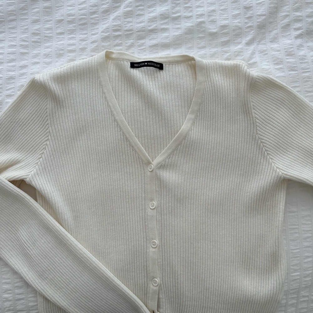 brandy melville white cardigan
